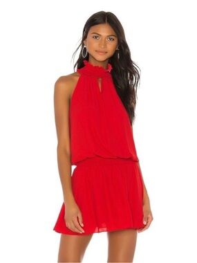 Amanda Uprichard Red Halter Mini Dress